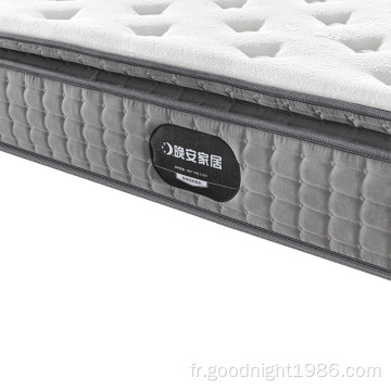 Matelas à ressorts ensachés de chambre à coucher en mousse haute densité à double mémoire de qualité